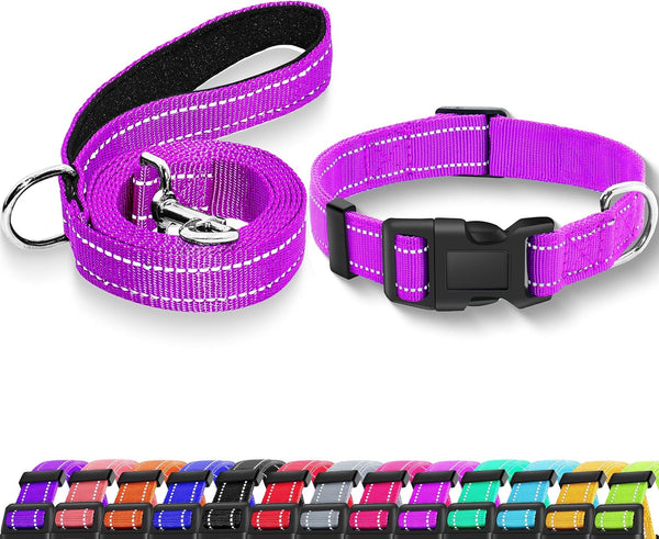 Reflective Dog Collar with Safety Locking Buckle, Adjustable Soft Breathable Nylon Collars for Small, Medium and Large Dogs(Collar+Leash XS Width 5/8" Turquoise) | Adjustable Soft Breathable Nylon Collars for Small, Medium and Large Dogs (XS Width 5/8" Turquoise)13