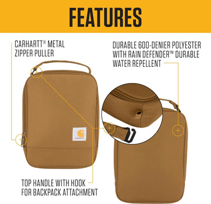 Carhartt Insulated Lunch Cooler for Men and Women, Fully Insulated Lunch Pale for Everyday Use, Black | for Men and Women, Fully Insulated Lunch Pale for Back to School and Everyday Use2
