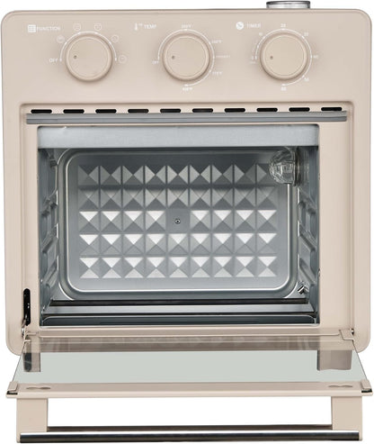 Home, 16.5 Qt Air Fryer Oven, with Steam Infusion, Cream, Convection Countertop Oven, 6 Cooking Functions, 200–450°F Temperature Control, Interior Light, Fry Basket & Baking Tray Included8