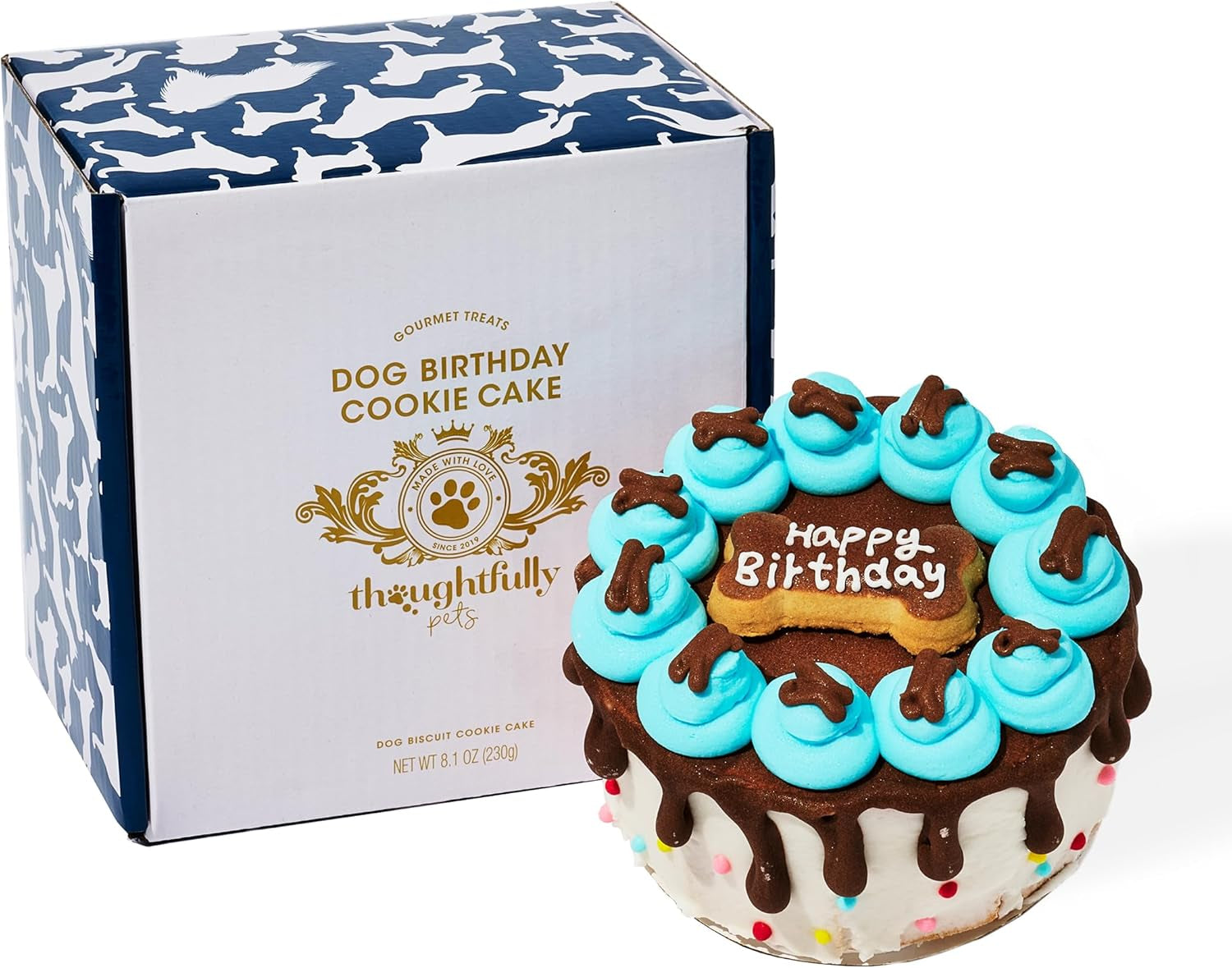 blue-dog-birthday-cookie-cake-decorated-gourmet-biscuit-dog-treat-cake-crunchy-dog-biscuit-birthday-gift-for-dogs-dog-lover-gift-pet-celebration-dog-mom-dog-dad-gifts