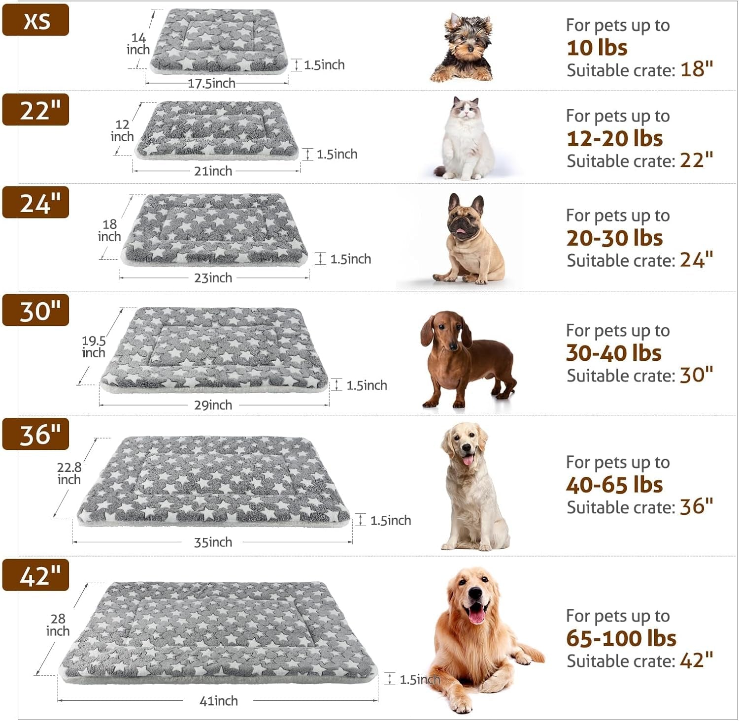 mora-pets-cat-bed-dog-crate-pad-ultra-soft-pet-bed-with-cute-star-print-washable-crate-mat-for-small-dogs-and-indoor-cats-reversible-fleece-dog-kennel-pad-cat-carrier-mat-14-x-17-5-inch-grey