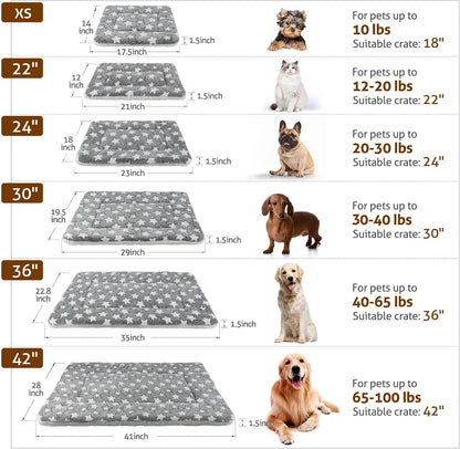Mora Pets Cat Bed Dog Crate Pad Ultra Soft Pet Bed with Cute Star Print Washable Crate Mat for Small Dogs and Indoor Cats Reversible Fleece Dog Kennel Pad Cat Carrier Mat 14 X 17.5 Inch Grey6