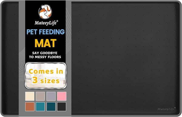 Mateeylife Silicone Cat & Dog Food Mat for Floors Waterproof, Anti-Slip Dog Bowl Mats for Food and Water, Pet Feeding Mats with Lip to Prevent Spills, Pet Placemat for Messy Drinkers to Protect Floors10