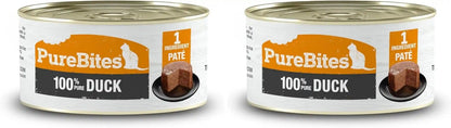 Purebites 100% Pure Duck Pate Cat Treat | 2.5Oz Can | Only 1 Ingredient | Case of 129