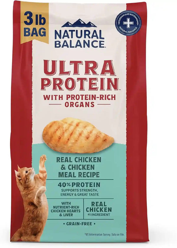 Natural Balance Ultra Protein Dry Cat Food, Real Salmon & Chicken Meal Recipe with Chicken Liver & Chicken Hearts - 10 Lbs.14