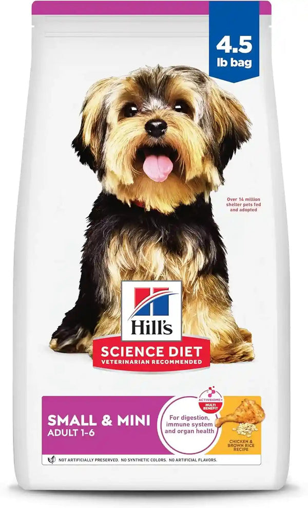 Hill'S Science Diet Adult 1-6 Small & Mini Dry Dog Food | #1 Veterinarian Recommended, Chicken & Brown Rice, 4.5 Lb. Bag1