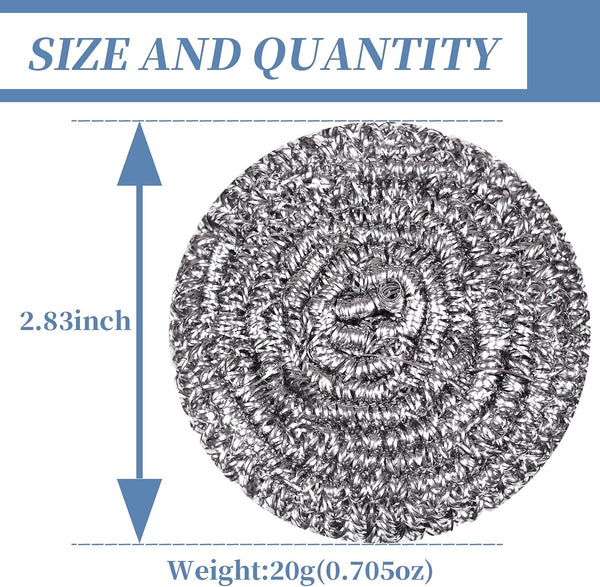Stainless Steel Scrubber Scrubbing Scouring Pad Sponges Clean Pot Pan and Steel Wool for Kitchen Bathroom2