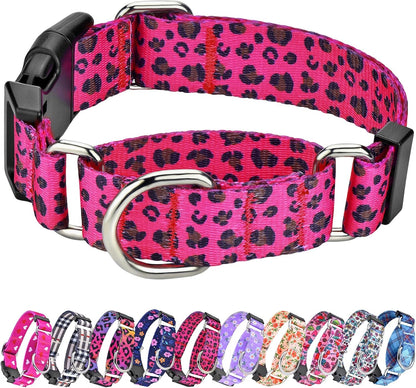 Hikiko Martingale Collar for Dogs Adjustable Soft Nylon Dog Collars with Cute Patterns for Small Medium Large Dog（Pink Butterfly,Medium）25