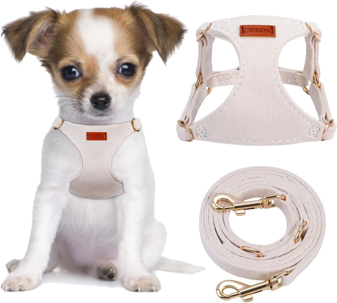 chede-no-pull-puppy-harness-and-multifunction-dog-leash-set-8-colors-soft-adjustable-no-choke-escape-proof-cute-lightweight-pet-vest-harness-for-small-and-medium-dog