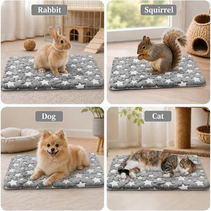4 Pcs Dog Bed Mat, Comfortable Soft Pad for Pets Reversible Crate | Pads Dog Crate Bed Washable Cute Star Pet Beds for Cage Portable Soft Kennel Mat for Outdoor Sleeping Small Dogs Cat Sleeping7