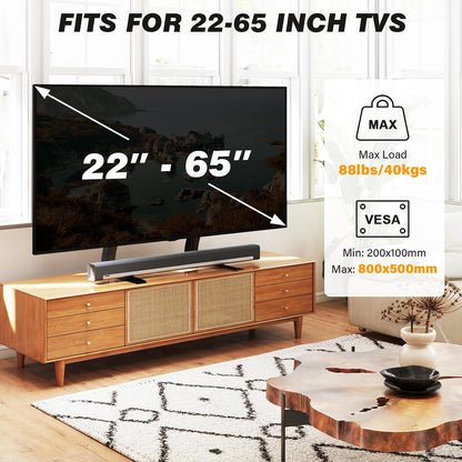 TV Stand Mount, Universal Tabletop for 22-65 Inch Flat Screen Tvs | Height Adjustable TV Base, Strong TV Legs Holds up to 88Lbs, Max VESA 800 X 500Mm, Plasma LCD LED8
