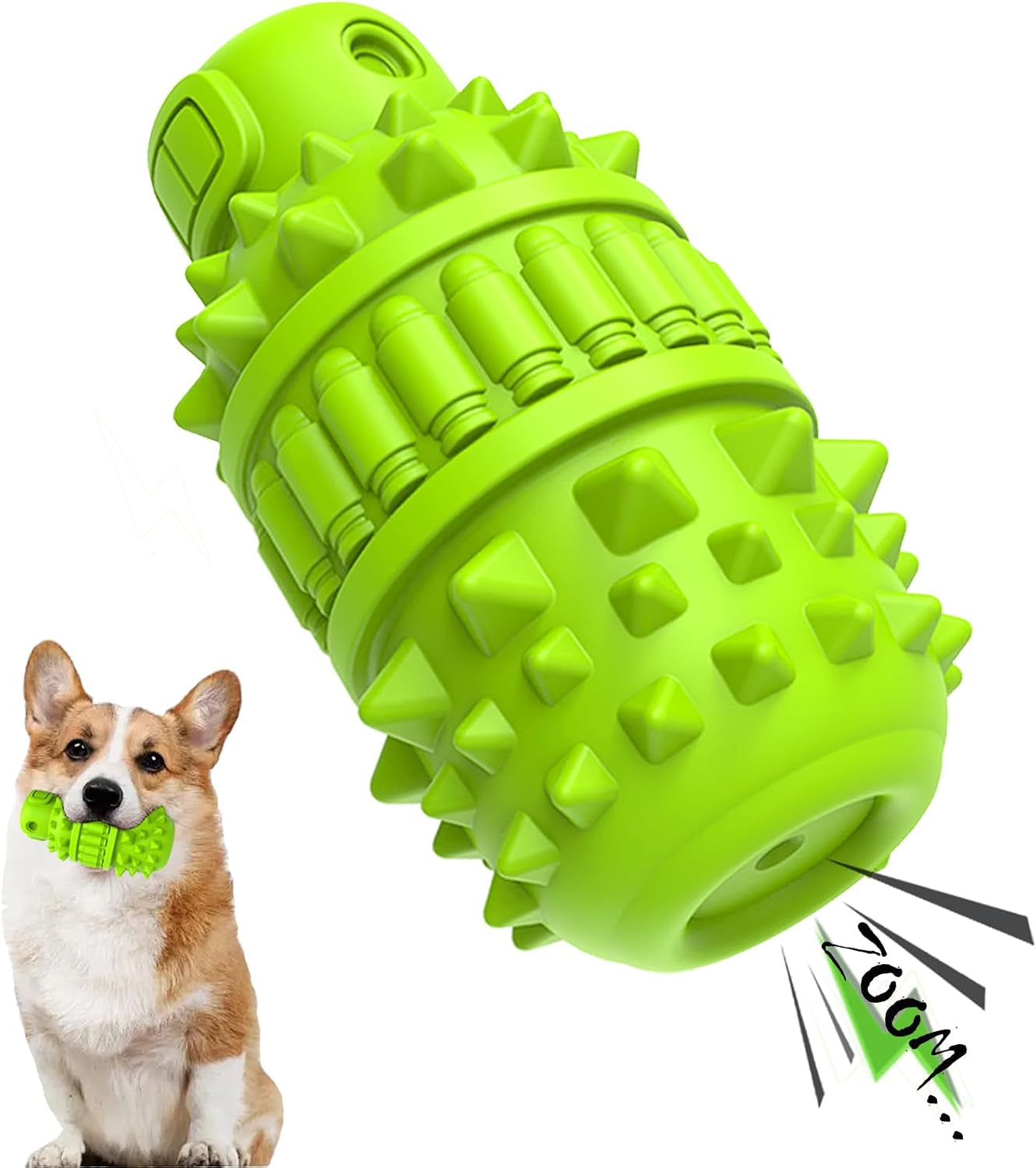 piffzedo-dog-toys-for-aggressive-chewers-interactive-natural-rubber-chew-squeaky-toy-for-large-medium-breed-dog-toothbrush-tough-durable-green-large
