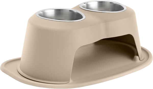 Weathertech Double High Pet Feeding System - Elevated Dog/Cat Bowls - 8 Inch High Dark Grey (DHC3208DGDG)10