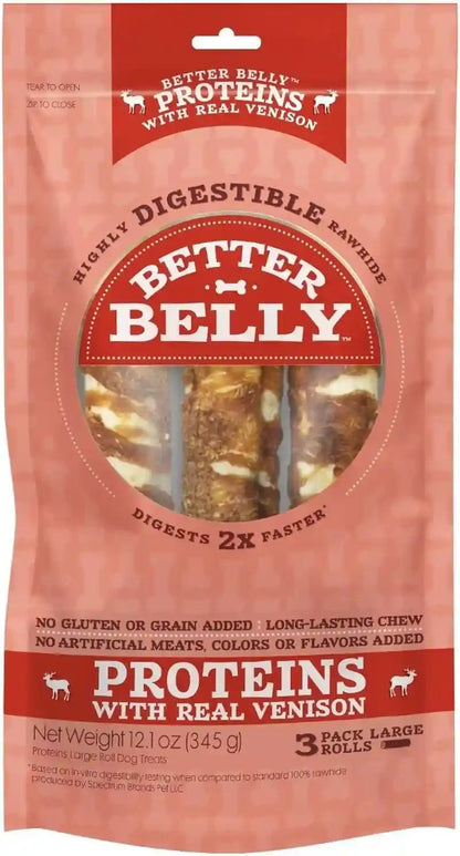 Better Belly Highly Digestible Rawhide Large Roll Chews, 3 Count (Pack of 1)11
