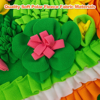 Rabbit Foraging Mat, 20"X20" Pet Snuffle Mat Interactive Snuffle Feeding Toy for Rabbits Guinea Pigs Chinchillas, Washable Pet Feed Game Bunny Toys to Stimulate Natural Foraging Skills3