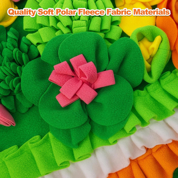 Rabbit Foraging Mat, 20"X20" Pet Snuffle Mat Interactive Snuffle Feeding Toy for Rabbits Guinea Pigs Chinchillas, Washable Pet Feed Game Bunny Toys to Stimulate Natural Foraging Skills3
