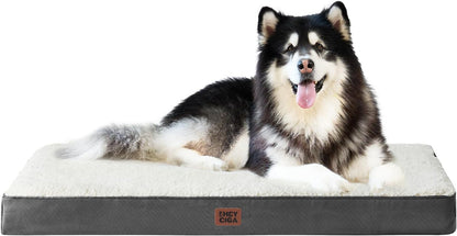 EHEYCIGA Orthopedic Dog Bed Large with Removable Washable Cover,Grey,41X27 | Egg Crate Foam Support,Durable Oxford Fabric,Non-Slip Bottom,Machine Washable,Soft Waterproof Plush Pet Bed Mat for Crate39