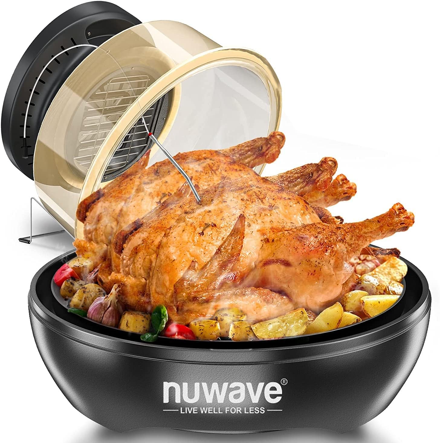 air-fryer-infrared-convection-oven-cook-fresh-or-frozen-pfas-free-no-defrosting-or-preheating-360-surround-heat-cooking-from-50-to-400-degrees-100-presets-50-memory-360-food-easy-view