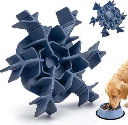 Slow Feeder Insert for Dog Bowl, Mabnuby 100% Food-Grade Silicone Slow Feeder Insert Fits Large Medium Small Size Dogs, Compatible with Regular & Elevated Bowls, Helps Prevent Digestive Issues, Blue1