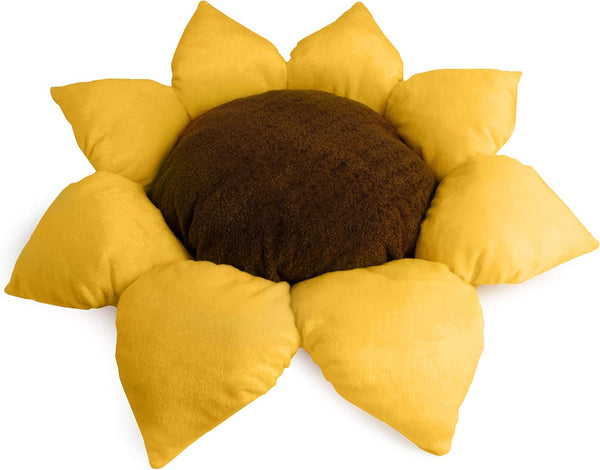 TONBO Soft Plush Small Cute and Cozy Nature Dog Cat Bed, Washer and Dryer Friendly (Sunflower)1