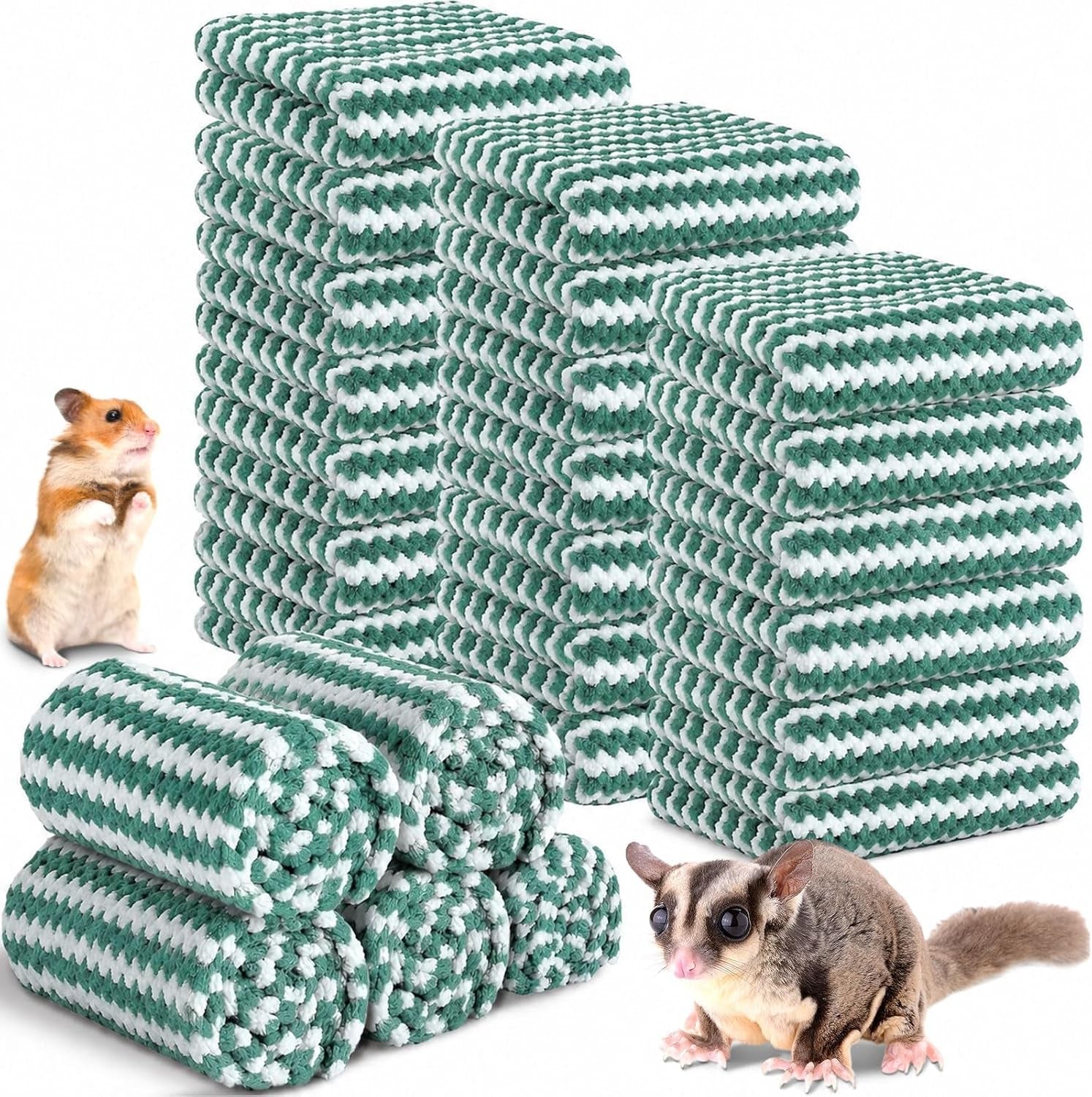 moukeren-20pcs-guinea-pig-fleece-bedding-blankets-bulk-washable-small-animal-fleece-cage-liners-pet-wash-cloth-sleeping-mat-cover-for-hamster-chinchilla-rabbit-hedgehogmulticolor-12-x-12-inch