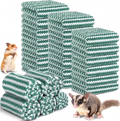 Moukeren 20Pcs Guinea Pig Fleece Bedding Blankets Bulk Washable Small Animal Fleece Cage Liners Pet Wash Cloth Sleeping Mat Cover for Hamster Chinchilla Rabbit Hedgehog(Multicolor, 12 X 12 Inch)14