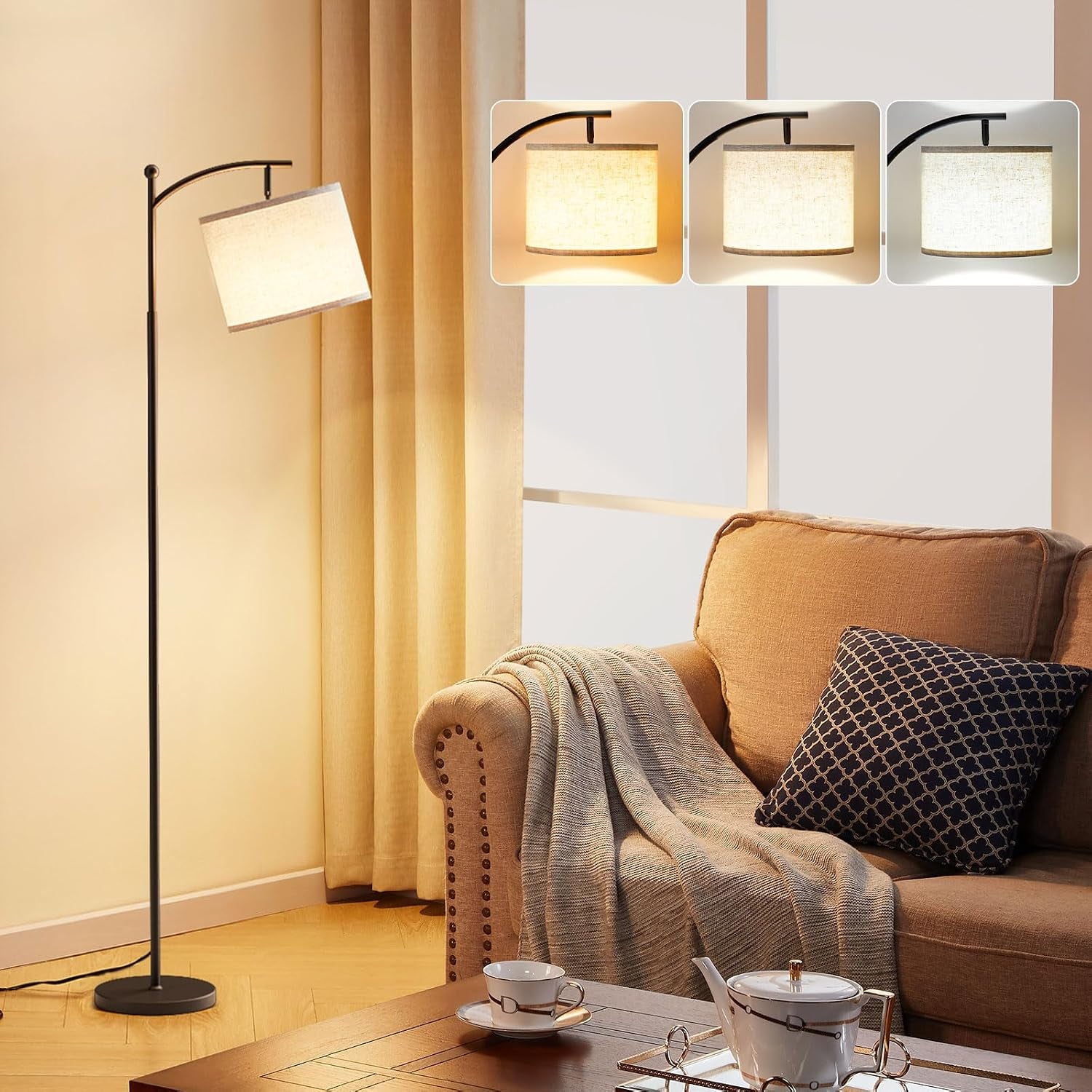 60-modern-floor-lamp-with-beige-shade-9w-led-bulb-3-color-temperatures-bulb-adjustable-linen-shade-standing-lamps-for-living-room-bedroom-office-classroom-dorm-black-pole