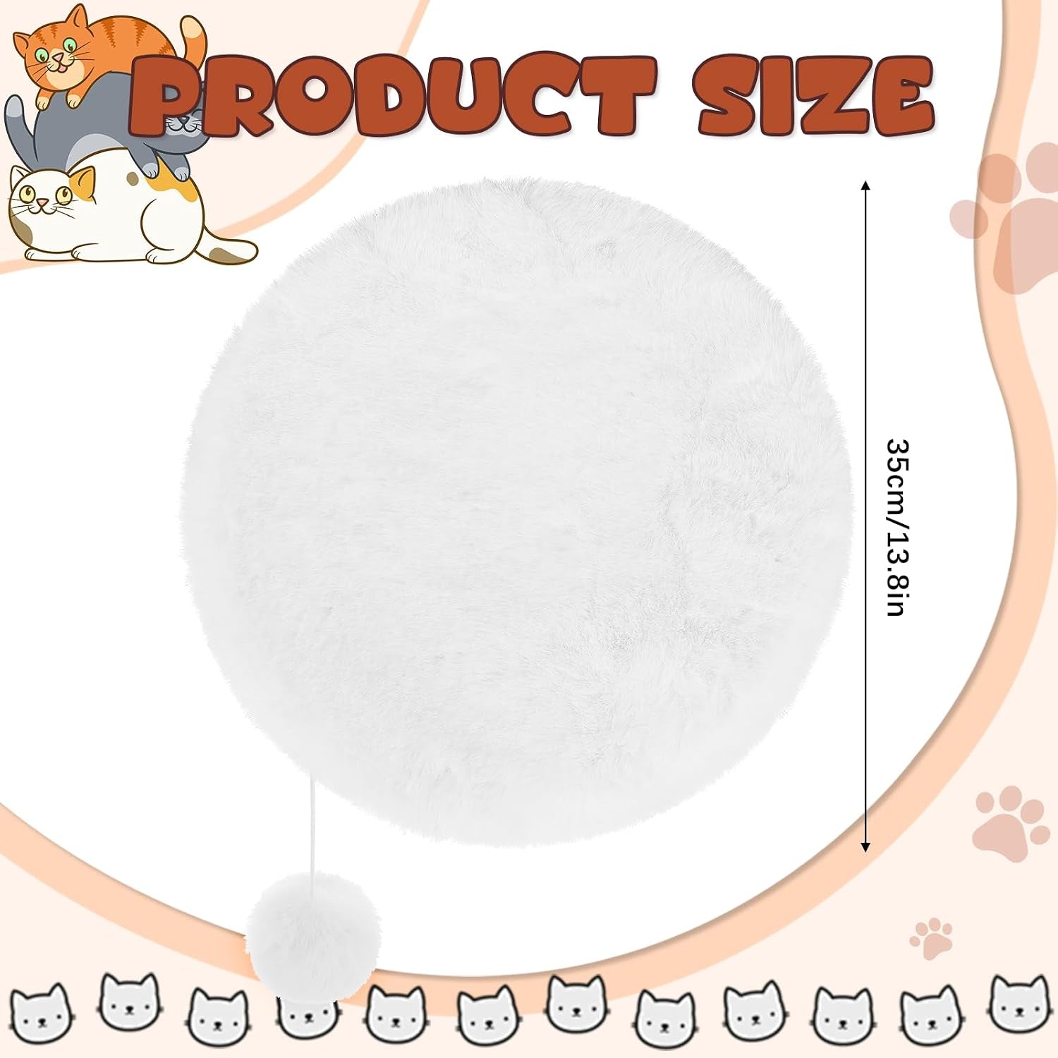 abbylike-3-pack-14-round-cat-dog-bed-cushion-pad-mat-faux-rabbit-fur-pet-sleeping-mat-with-small-ball-warm-plush-anti-slip-washable-cat-tree-tower-replacement-cushion-pad-for-carrier-crate-white