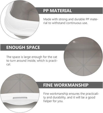 Wakauto Kitten Litter Pan Anti-Splash Durable Cat Litter Basin Semi-Enclosed Grey Pet Toilet for Indoor Kitten Training and Housebreaking9
