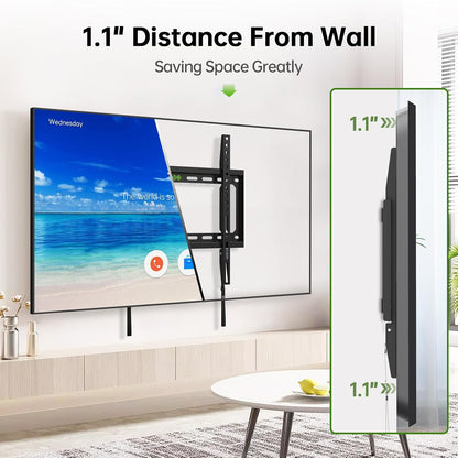Fixed TV Wall Mount with Low Profile for Most 26-55 Inch LED, LCD and Flat Screen Tvs, TV Mount Bracket with VESA up to 400X400Mm and Weight Capacity 99Lbs,And Space Saving TV Bracket2