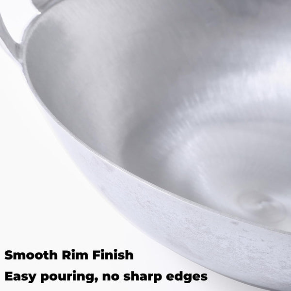 Kawali Filipino Wok, 13 in Aluminum Double-Handle Pan | Deep Round-Bottom Design, for Pancit, Stir-Frying and Shallow Frying, Gas and Outdoor Burner Use4