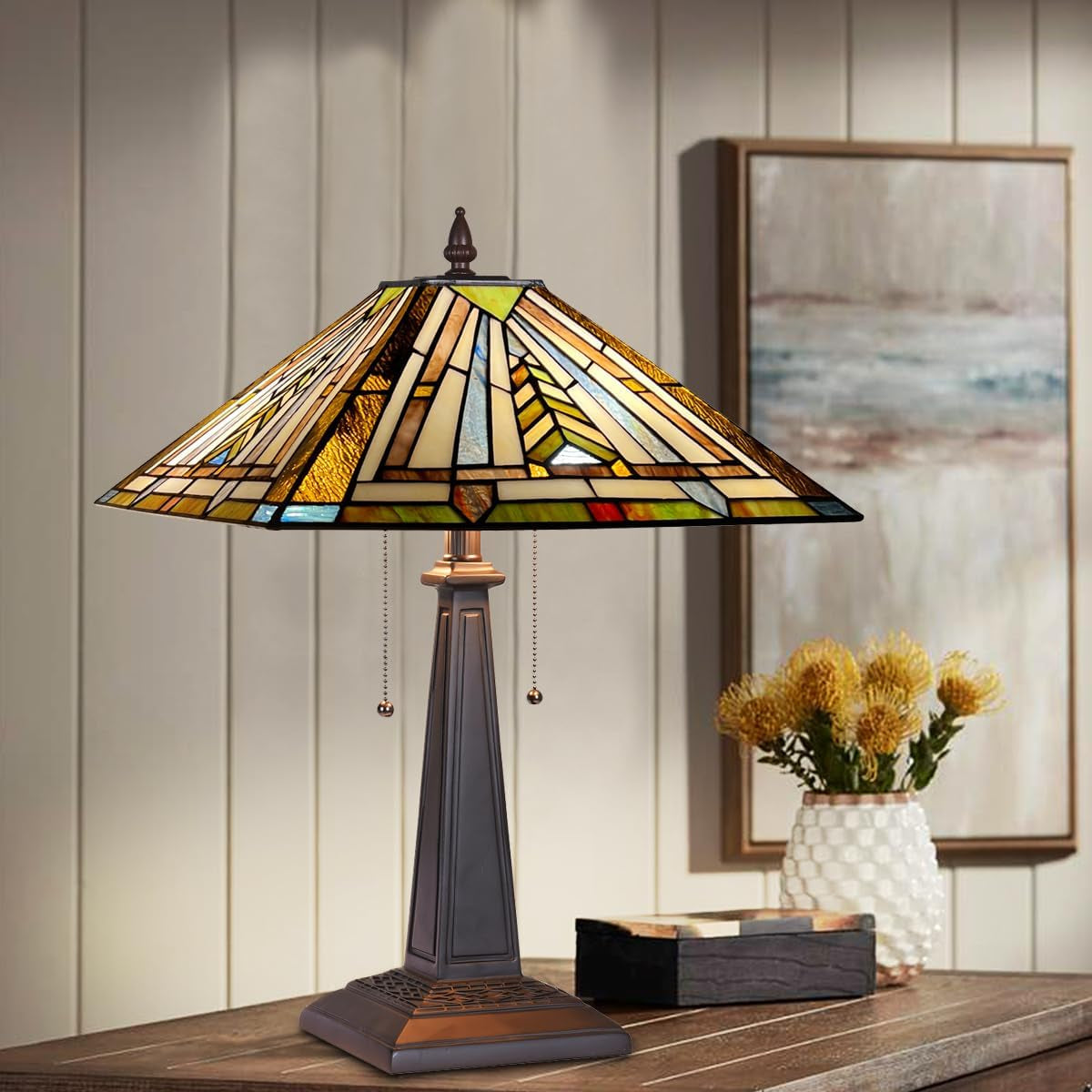 tiffany-table-lamp-16-wide-handmade-stained-glass-lamp-shade-2-light-mission-style-vintage-table-lamp-for-living-room-bedroom-handcrafts-antique-nightstand-bedside-reading-lamp-for-living-room-bedroom-office-2-lights-w16-x-h23