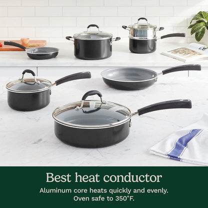 11-Piece Nonstick Cookware Set, Ceramica XT, Black, 54C-11BK4