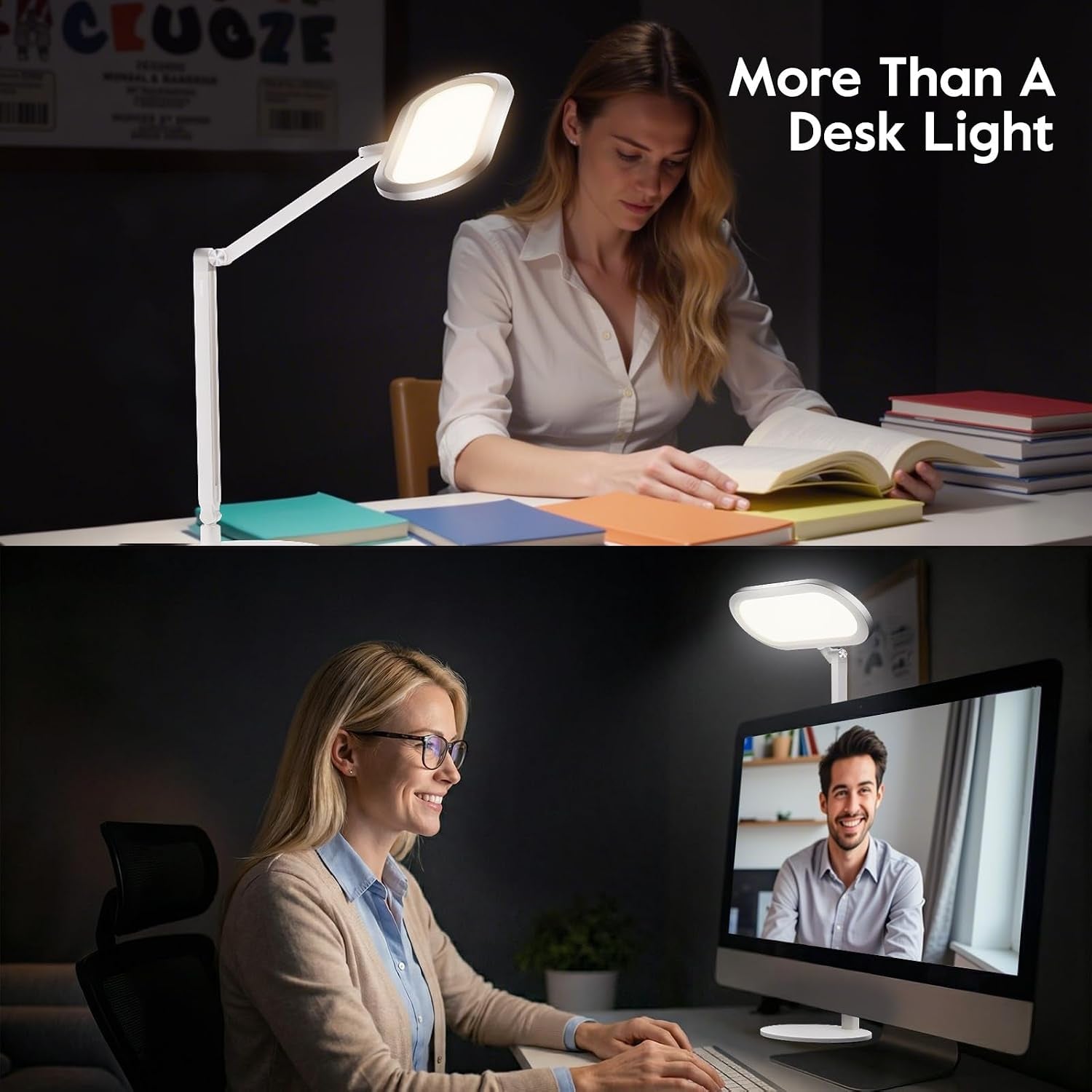 premium-led-desk-lamp-dual-sided-soft-lighting-with-knob-remote-eye-caring-diffused-light-for-home-office-video-conferencing-zoom-reading-study-craft-stepless-dimming-color-memory
