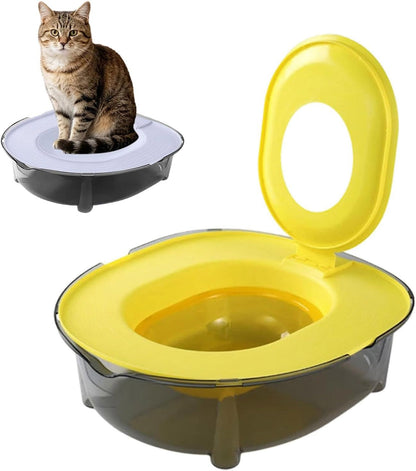 Cat Toilet Training Kit, Portable Litter Box with Flushable Design, Odor Control and Anti-Splash, Large Thickened Pp Material for Kittens and Cats (Grey)9