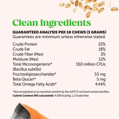 Cat Probiotics Crunchy Creamy Chews for Digestive Health - Cat Constipation + Occasional Diarrhea Relief - Daily Probiotics for Cats with Prebiotics Fiber Gut Flora Sensitive Stomach (30-Day Supply)8