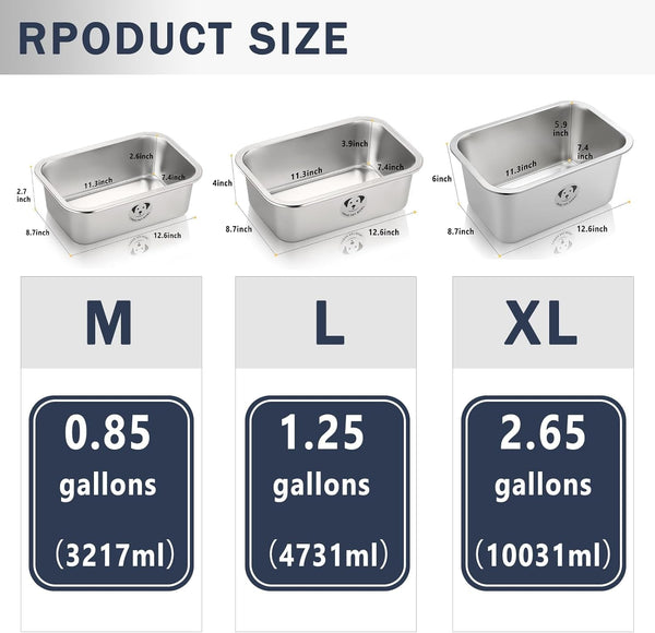 Stainless Steel Dog Bowls for Large Dogs, High Capacity Metal Dog Food Bowls, Food and Water Bowl for Larges, X-Large, and Big Dogs 1.25 Gallons3
