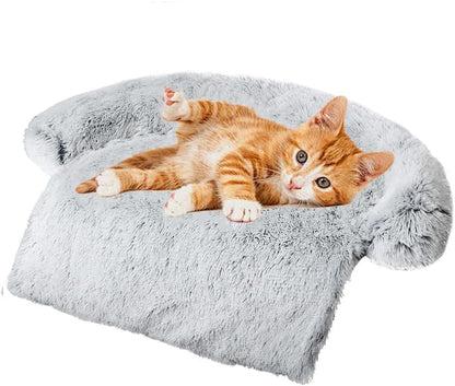 Calming Dogs/Cats Bed Mats, Dog Pad Washable Removable Couch Cover, Plush Long Fur Mat for Pets, Waterproof Lining, Perfect for Small, Medium and Large Dogs and Cats (Gradient Gray, 36"X31")10