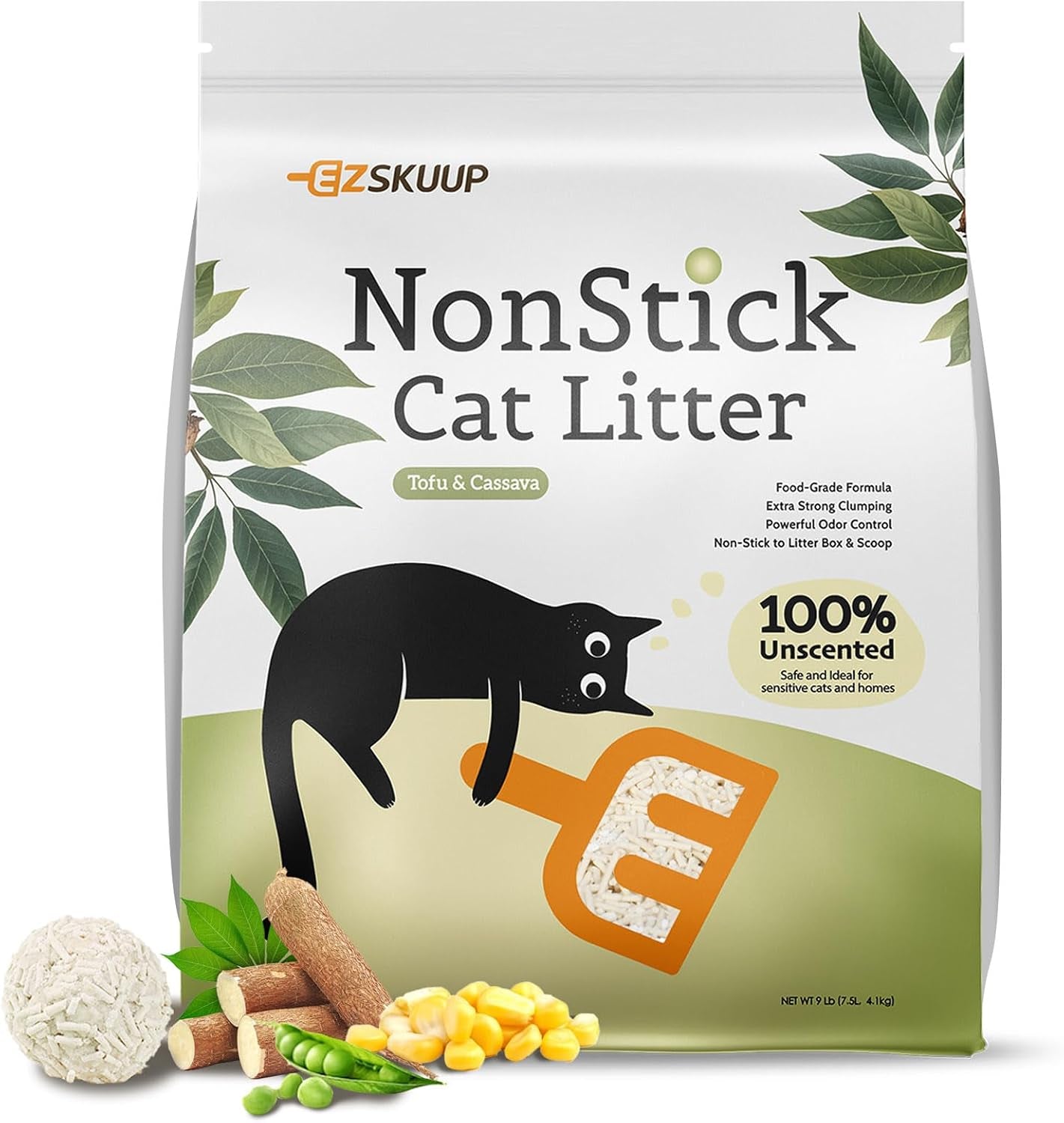 ezskuup-non-stick-bottom-tofu-cat-litter-mix-cassava-strong-clumping-low-tracking-kitty-litter-natural-biodegradable-litter-plant-odor-control-low-dust-easy-to-scoop-9lb