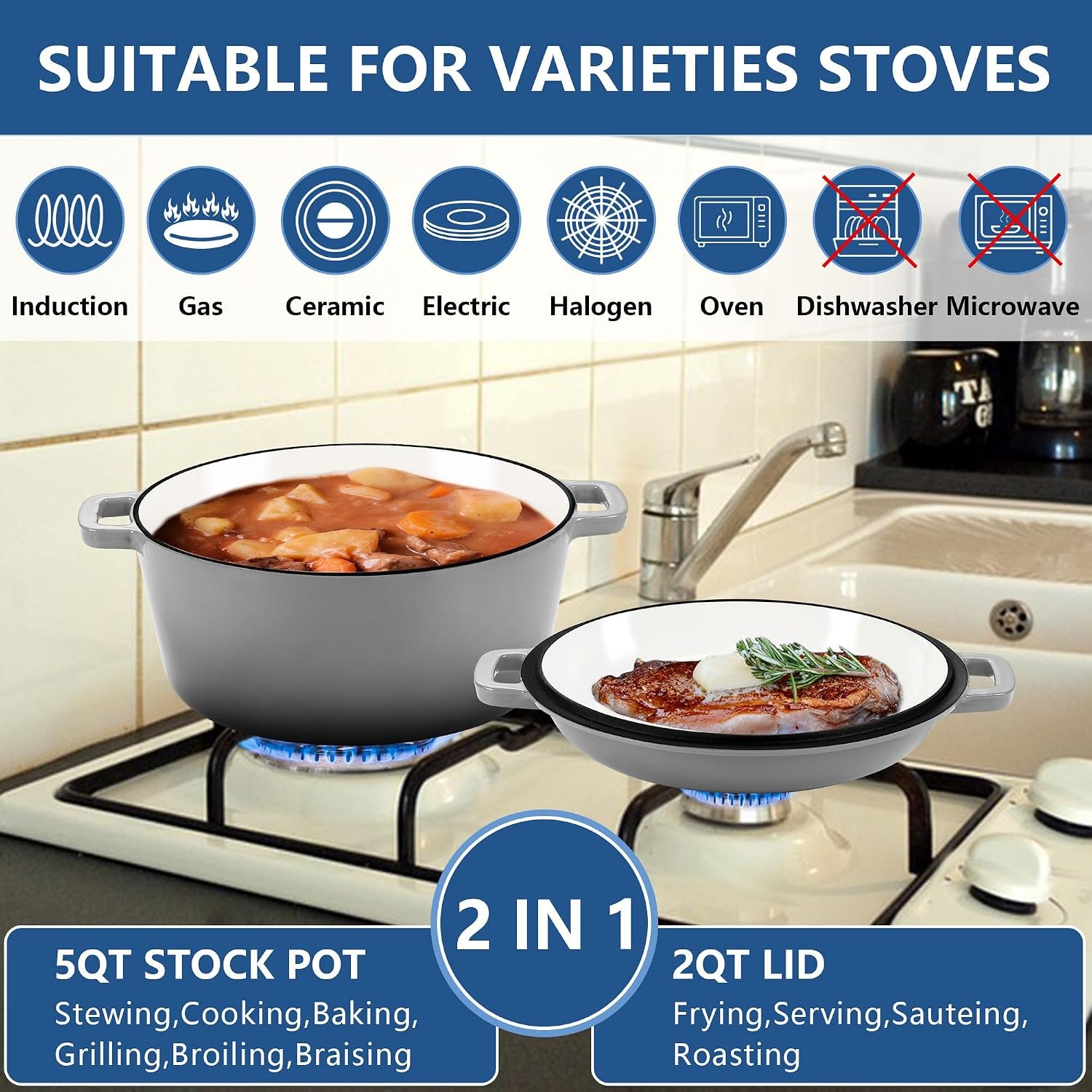 5-quart-enameled-cast-iron-dutch-oven-2-in-1-dutch-oven-pot-with-skillet-lid-and-silicone-bread-sling-ideal-for-bread-baking-cooking-stewing-frying-induction-oven-safe-grey