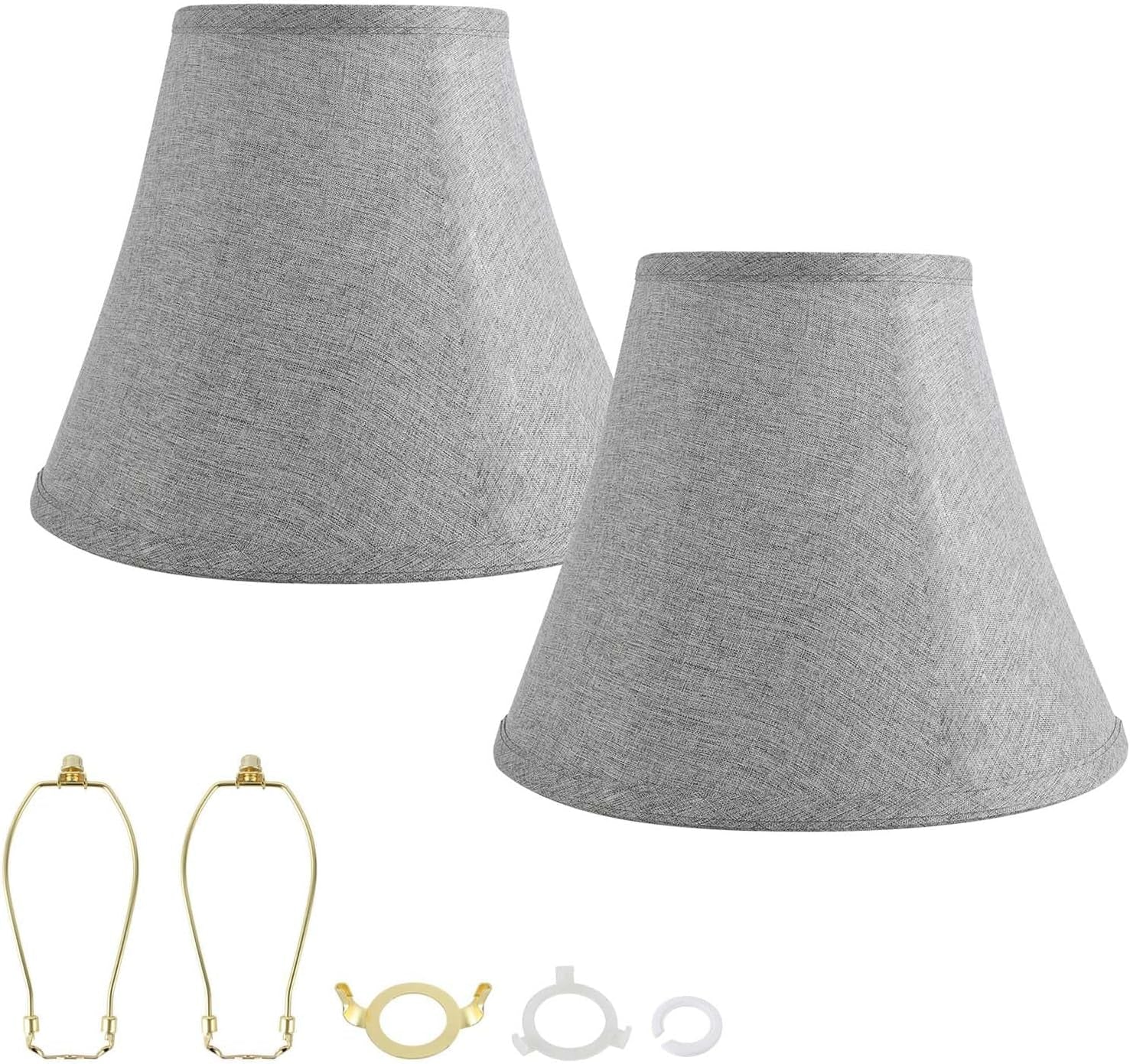 bell-lamp-shade-set-with-2-lamp-harps-2-pack-gray-linen-shades-with-metal-frame-6-7x13x10-spider-fitter-for-e26-e14-table-floor-and-pendant-lamps