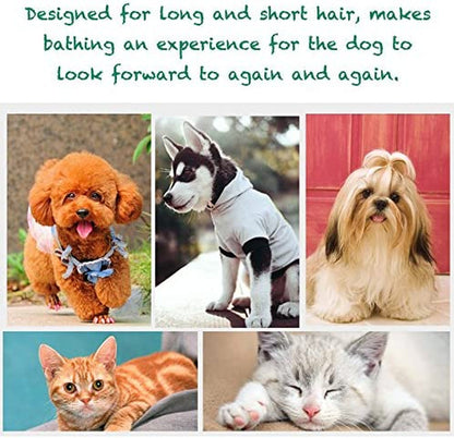 Pet Silicone Shampoo Brush for Long & Short Hair Medium Large Pets Dogs Cats,Shower Wash Curry Brush,Dog Hair Products Accessories Dog Back Massage for Long & Short Hair Small Large Pets Dogs(Green)6