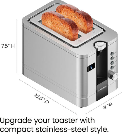 2-Slice Digital Toaster, Pop-Up, Stainless Steel, Extra-Wide Slots for Bagels, Defrost, Reheat, Cancel Functions, Removable Crumb Tray9