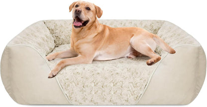 INVENHO Rectangle Washable Orthopedic Dog Bed for Small, Medium and Large Dogs, Soft Calming, Sleeping Puppy Bed Durable Pet Cuddler with Anti-Slip Bottom, S (20"X19"X6")35