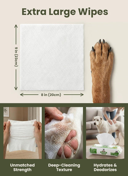 Pogi’S Dog Grooming Wipes – Hypoallergenic Pet Wipes for Paws, Body & Butt – Cleaning & Hydrating, Fragrance Free, 100 Count5