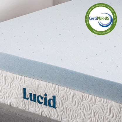 4 Inch Memory Foam Mattress Topper, Twin XL Size – Cooling Gel Bed Topper – Preassure-Relieving Ultra Plush Feel – Ventilated Breathable Design – Certipur Certified - Dorm Room Essentials4