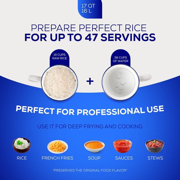 (Professional Large) Caldero 47 Cups - 17 QT / 16 L, Stainless Aluminum Pot, Even Heat Distribution and Fast Cooking Dutch Oven Pot, Ergonomic Handles, Ideal for Rice, and French Fries6