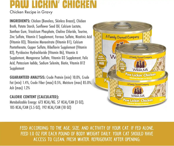 Weruva Classic Cat Food, Paw Lickin’ Chicken with Chicken Breast in Gravy, 3Oz Can (Pack of 24)5
