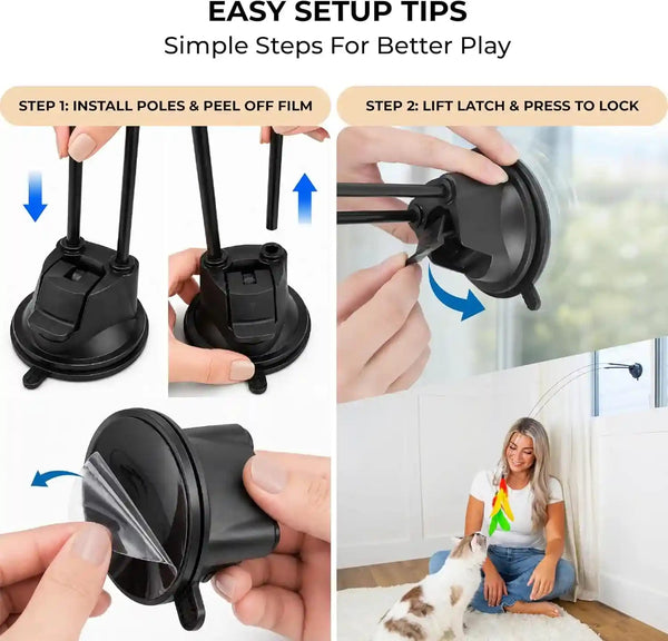 2 Cat Toy + 9 Feather Lures Interactive Cat Toys for Indoor Cats Interactive Kiteen Toys Enrichments for Boared Indoor Adult Cats Kittens Suction Cup Juguetes Para Gatos Teaser Feather Wand3
