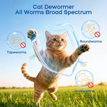 Dewormer for Cats and Kittens - Cat Dewormer All Worms Broad Spectrum | for Tapeworms, Roundworms & Hookworms - 50 Tablets2